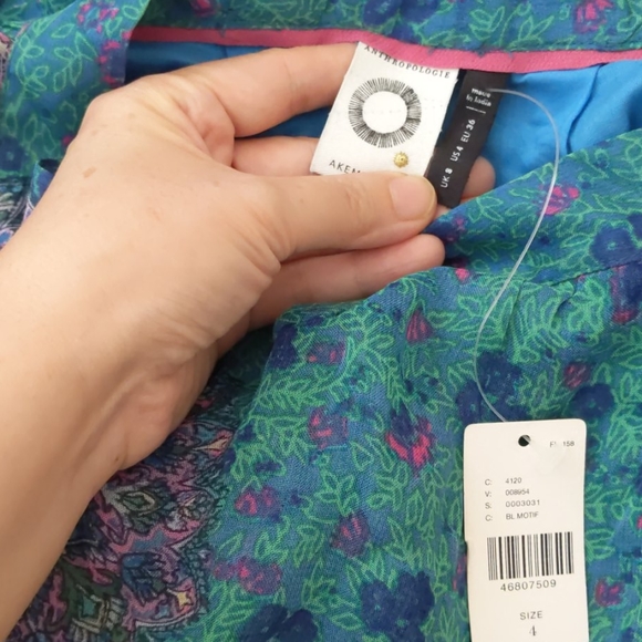 NWT Anthropologie Allegra Skirt Blue Motif Sz 4 - Picture 4 of 8